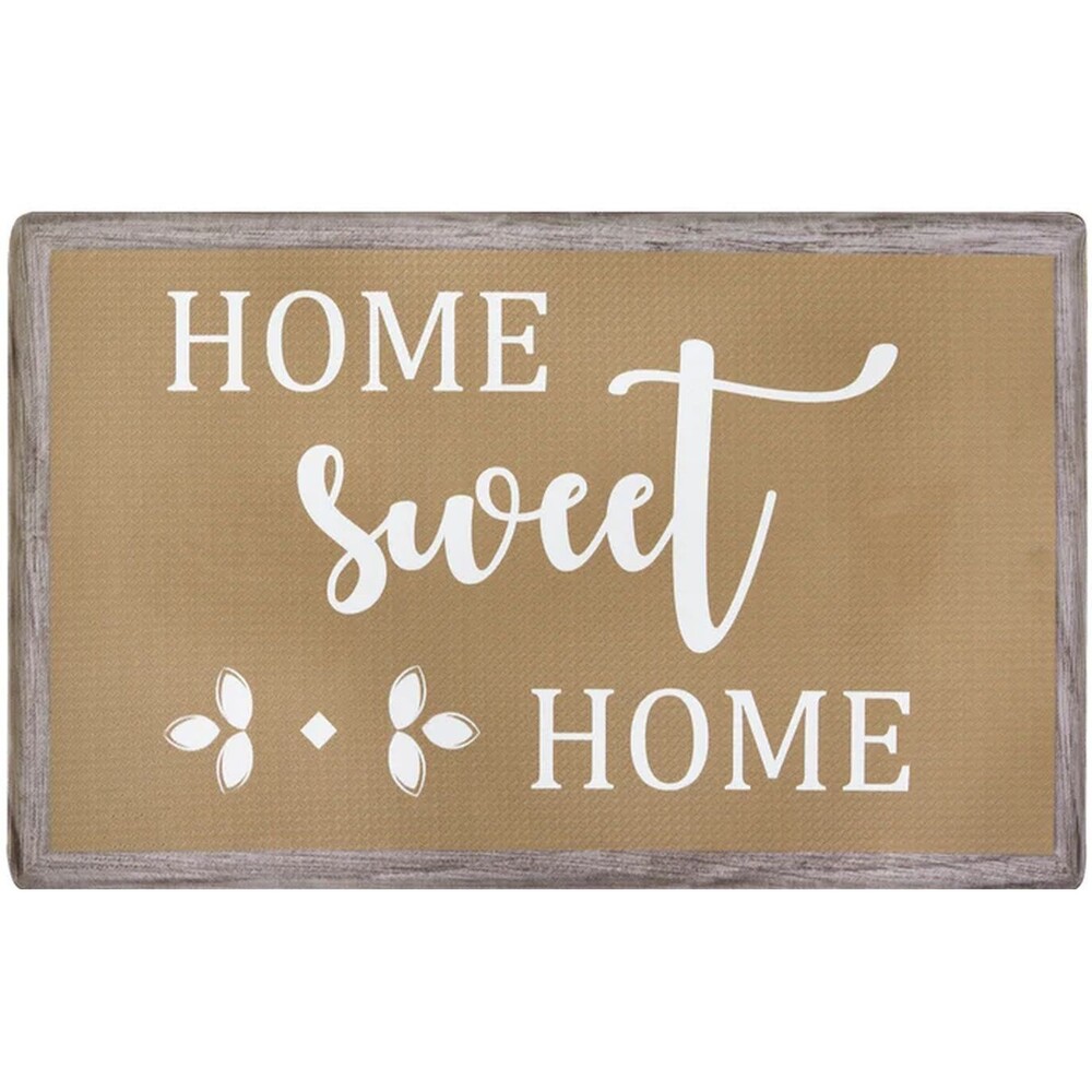 Anti-Fatigue PVC Floor Mat(18"x30") FARMHOUSE,HOME SWEET HOME ON TAN BROWN,Achim